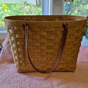 Longaberger Brown Woven Travel Bag